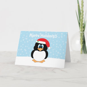 Festividades Cartão de Natal de Feliz Férias Pinguim
