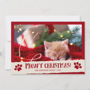 Festividades Cartão de Natal de Feliz Natal para Gato de Pet