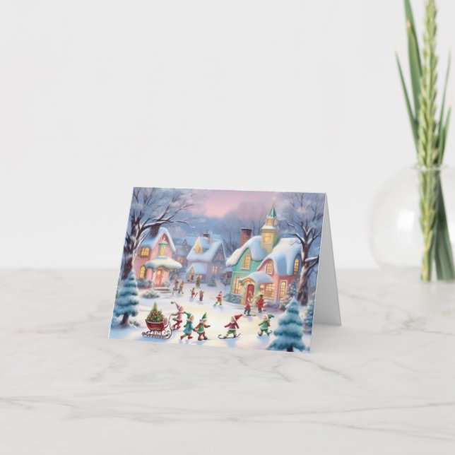 Festividades Cartão de Natal de Férias (Frente)