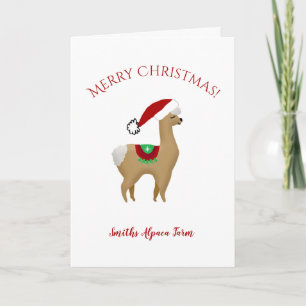 Festividades Cartão de Natal de Férias de Alpaca