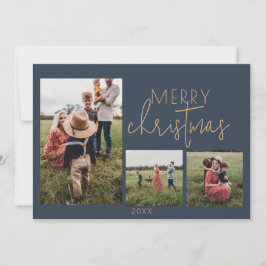 Festividades Cartão de Natal de Férias de FELIZ Azul