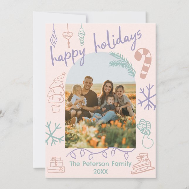 Festividades Cartão de Natal de Férias de Férias de Arco de Dod (Frente)