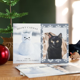 Festividades Cartão de Natal de Férias de Foto de Pet Gato de N