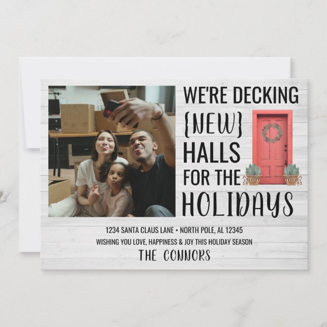 Festividades Cartão de Natal de Férias de Natal de Novo Endereç (Frente)