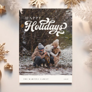Festividades Cartão de Natal de Férias Felizes Retro
