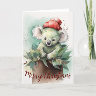 Festividades Cartão de Natal de Férias Feriado de Coala Aquarel