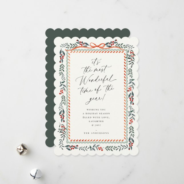 Festividades Cartão de Natal de Férias Festivas (Frente/Verso In Situ)