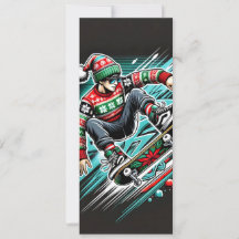 Cartão De Natal De Férias legal Para Rapazes