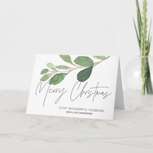 Festividades Cartão de Natal de Férias Modernas para Marido (Frente)