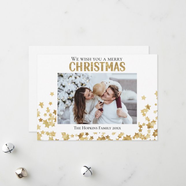 Festividades Cartão de Natal de Férias Planas, personalizado co (Frente/Verso In Situ)