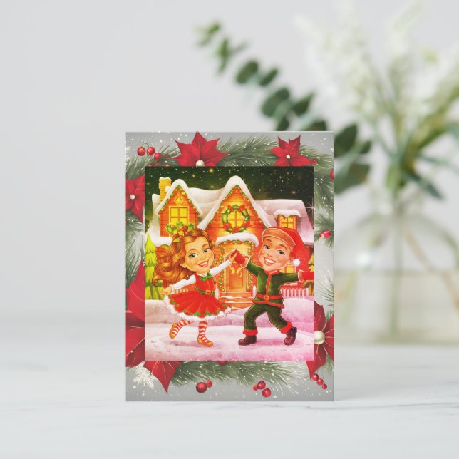 Festividades Cartão de Natal de Férias Simples (Em pé/Frente)