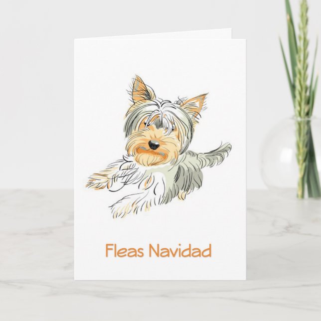 Festividades Cartão de Natal de Fleas Navidad Cute Terrier (Frente)