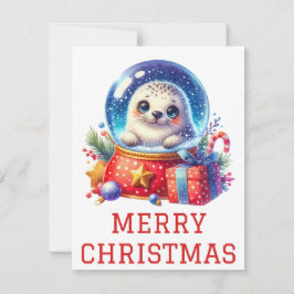 Festividades Cartão de Natal de Foca de Bebê