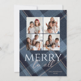 Festividades Cartão de Natal de Foto Azul Marinho Alegre Dourad