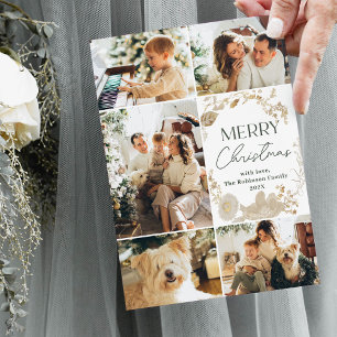 Festividades Cartão de Natal de Foto Branco Verde Simples 5