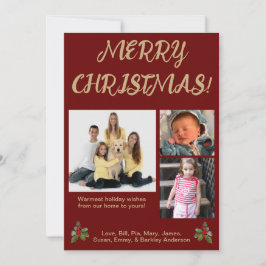 Festividades Cartão de Natal de Foto com Estilo Tradicional Ver