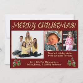 Festividades Cartão de Natal de Foto com Estilo Tradicional Ver