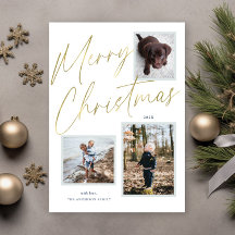 Cartão de Natal de Foto com Script Feliz Natal 3