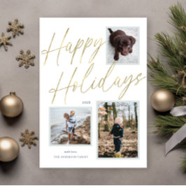 Festividades Cartão de Natal de Foto com Script Feliz Natal em 