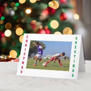 Festividades Cartão de Natal de Foto Crianças de Futebol 3