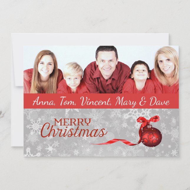 Festividades Cartão de Natal de Foto da Família (Frente)