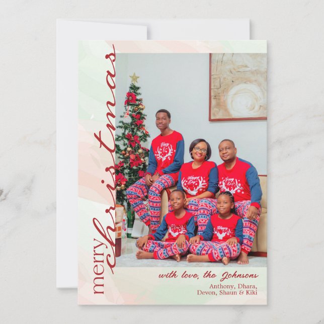 Festividades Cartão de Natal de Foto da Família; Cartão Persona (Frente)