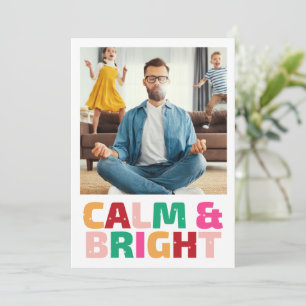 Festividades Cartão de Natal de Foto da Família Divertida Calma