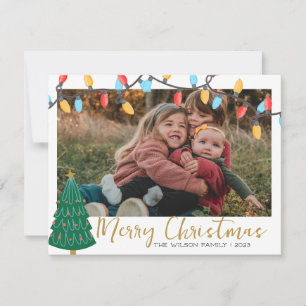 Festividades Cartão de Natal de Foto da Família no Natal