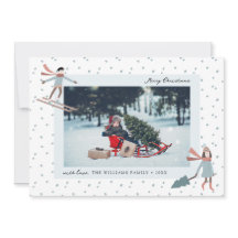 Cartão de Natal de Foto de Férias Adorável