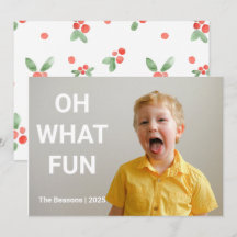 Cartão de Natal de Foto Grande Minimalista Simples