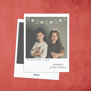 Festividades Cartão de Natal de Foto Instantânea Nostálgico
