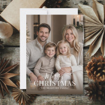 Cartão de Natal de Foto Minimalista Moderno Elegan