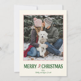 Festividades Cartão de Natal de Foto Moderna com Cana-de-Açúcar