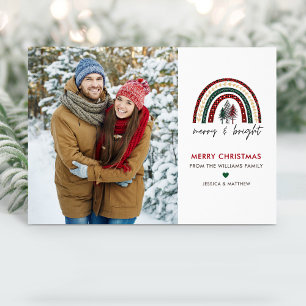Festividades Cartão de Natal de Foto Moderno e feliz Brilhante