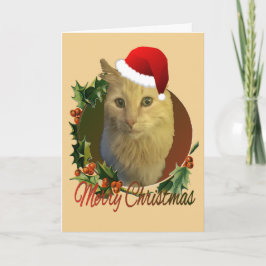 Festividades Cartão de Natal de Gato Adorável e Único
