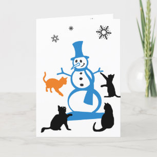 Festividades Cartão de Natal de Gato "Caminhando num País das M