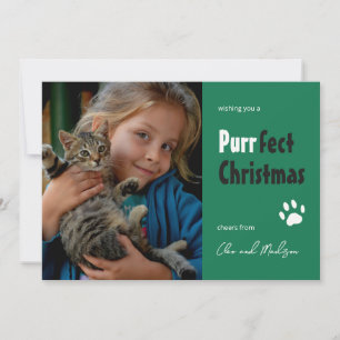 Festividades Cartão de Natal de gato com foto perfeita de Natal