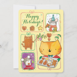 Festividades Cartão de Natal de Gato e Rato