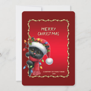 Festividades Cartão de Natal de Gato Preto
