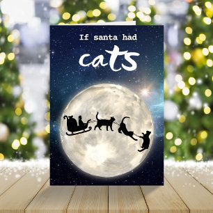 Festividades Cartão de Natal de gato preto engraçado