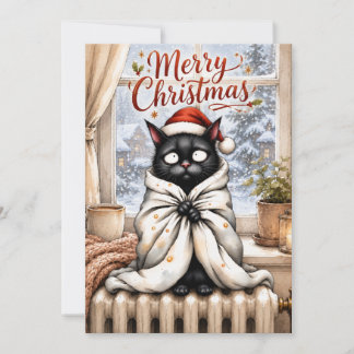 Festividades Cartão de Natal de Gato Preto Engraçado – Amante d
