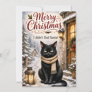 Festividades Cartão de Natal de Gato Preto Engraçado – Não Enco