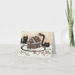 Festividades Cartão de Natal de Gato Preto Peek & Boo por Bihrl