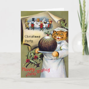 Festividades Cartão de Natal de Gato Vitoriano Chef