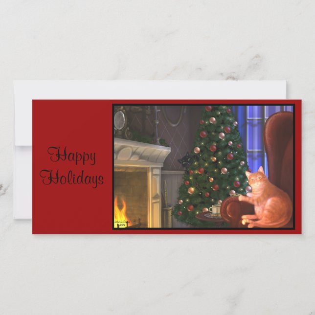 Festividades Cartão de Natal de Gatos (Frente)