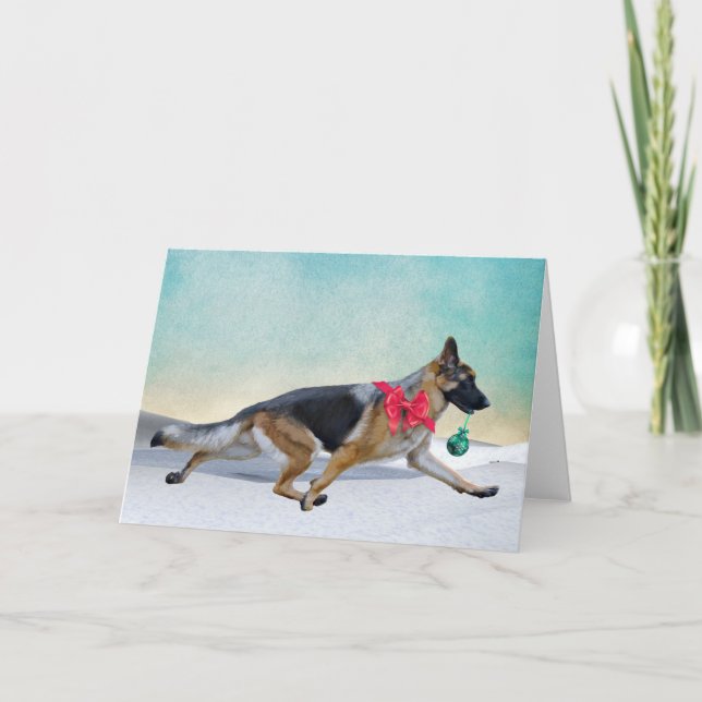 Festividades Cartão de Natal de german shepherd (Frente)
