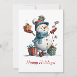 Festividades Cartão de Natal de Golfe Amoroso de Natal