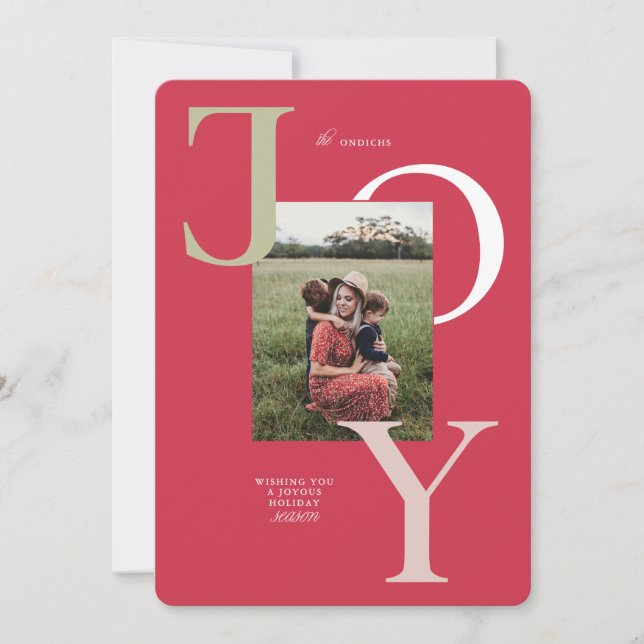 Festividades Cartão de Natal de Grande Alegria Colorida (Frente)