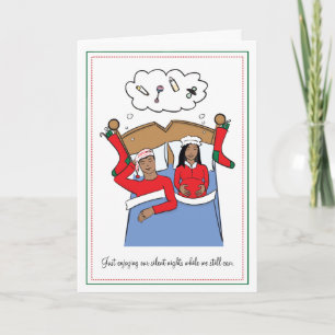 Festividades Cartão de Natal de Gravidez - Afro-Americano