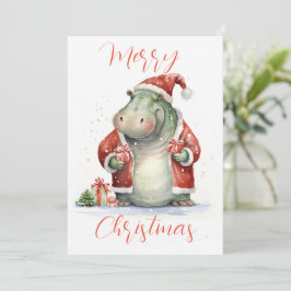 Festividades Cartão de Natal de Holiday Hippo Hooray